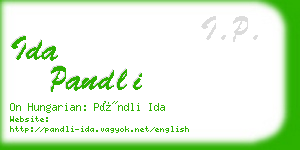 ida pandli business card